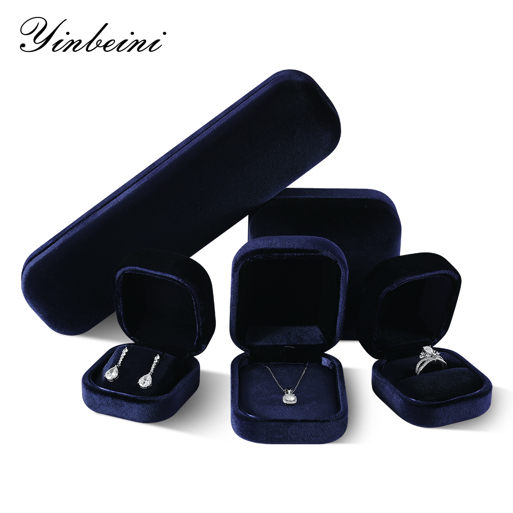 Yinbeini Velvet Jewelry Box Ring Earring Necklace Bracelet Storage Box Pendant Display Box H036