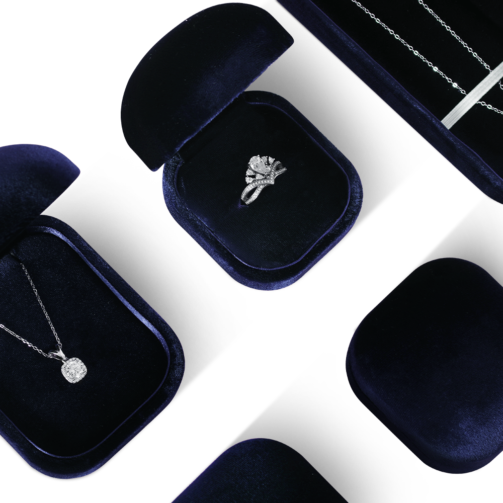 Yinbeini Velvet Jewelry Box Ring Earring Necklace Bracelet Storage Box Pendant Display Box H036