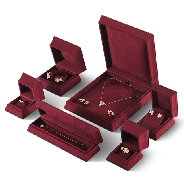 Yinbeini Velvet Slim Waist Red Bracelet Box Jewelry Packaging Box Jade Pearl Box H015