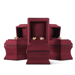 Yinbeini Velvet Slim Waist Red Bracelet Box Jewelry Packaging Box Jade Pearl Box H015