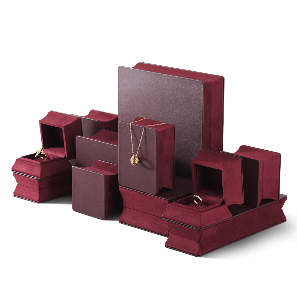 Yinbeini Velvet Slim Waist Red Bracelet Box Jewelry Packaging Box Jade Pearl Box H015