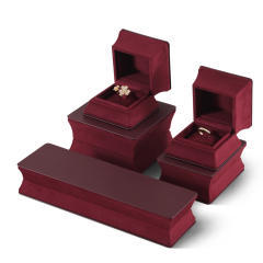 Yinbeini Velvet Slim Waist Red Bracelet Box Jewelry Packaging Box Jade Pearl Box H015