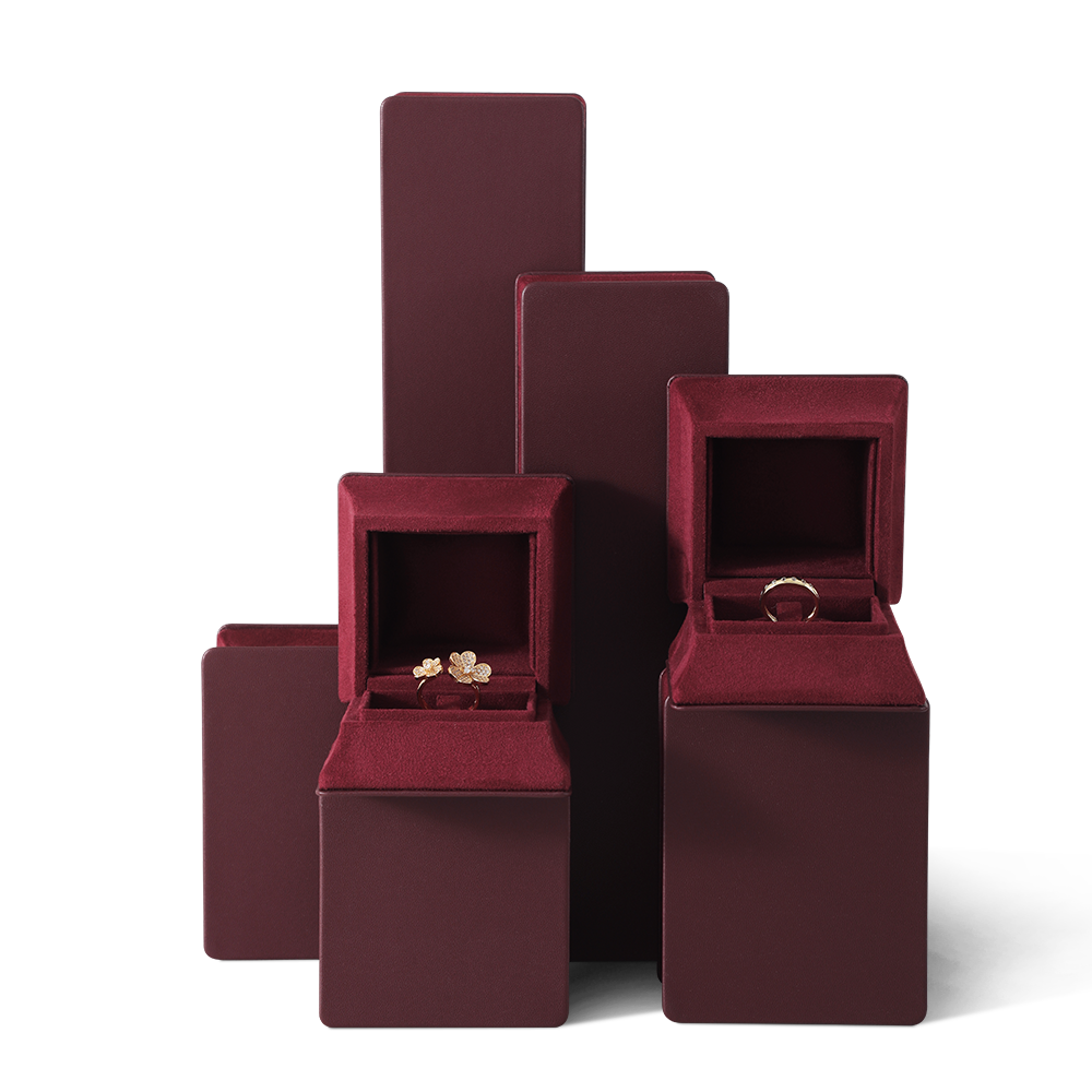 Yinbeini Velvet Slim Waist Red Bracelet Box Jewelry Packaging Box Jade Pearl Box H015