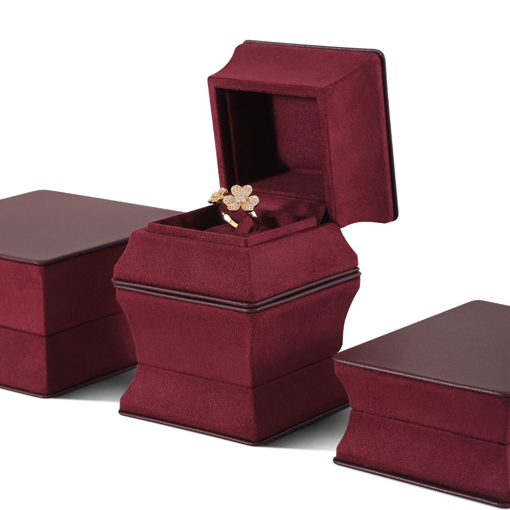 Yinbeini Velvet Slim Waist Red Bracelet Box Jewelry Packaging Box Jade Pearl Box H015