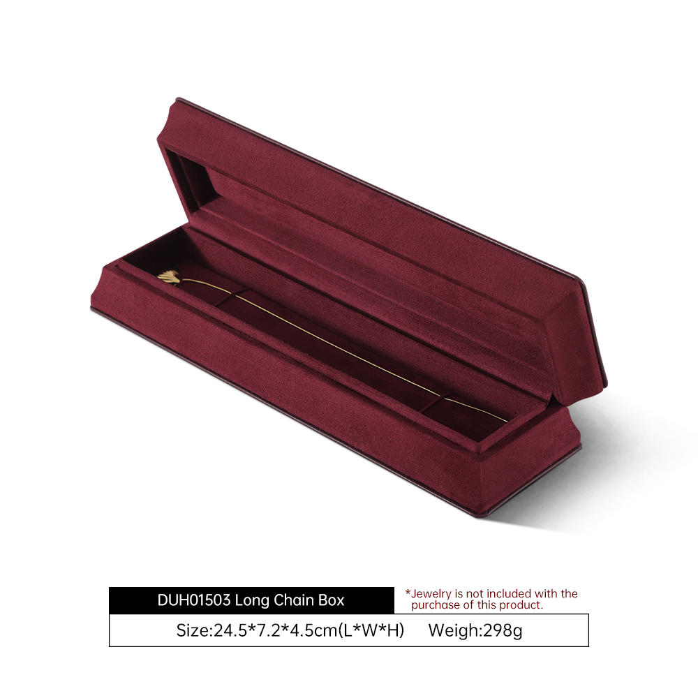 Yinbeini Velvet Slim Waist Red Bracelet Box Jewelry Packaging Box Jade Pearl Box H015