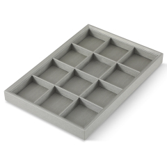 Yinbeini Stackable Ring Earrings Necklace Bracelet Storage Tray PU Leather Jewelry Organizer Tray With Cover Jewel Accessories Storage P001