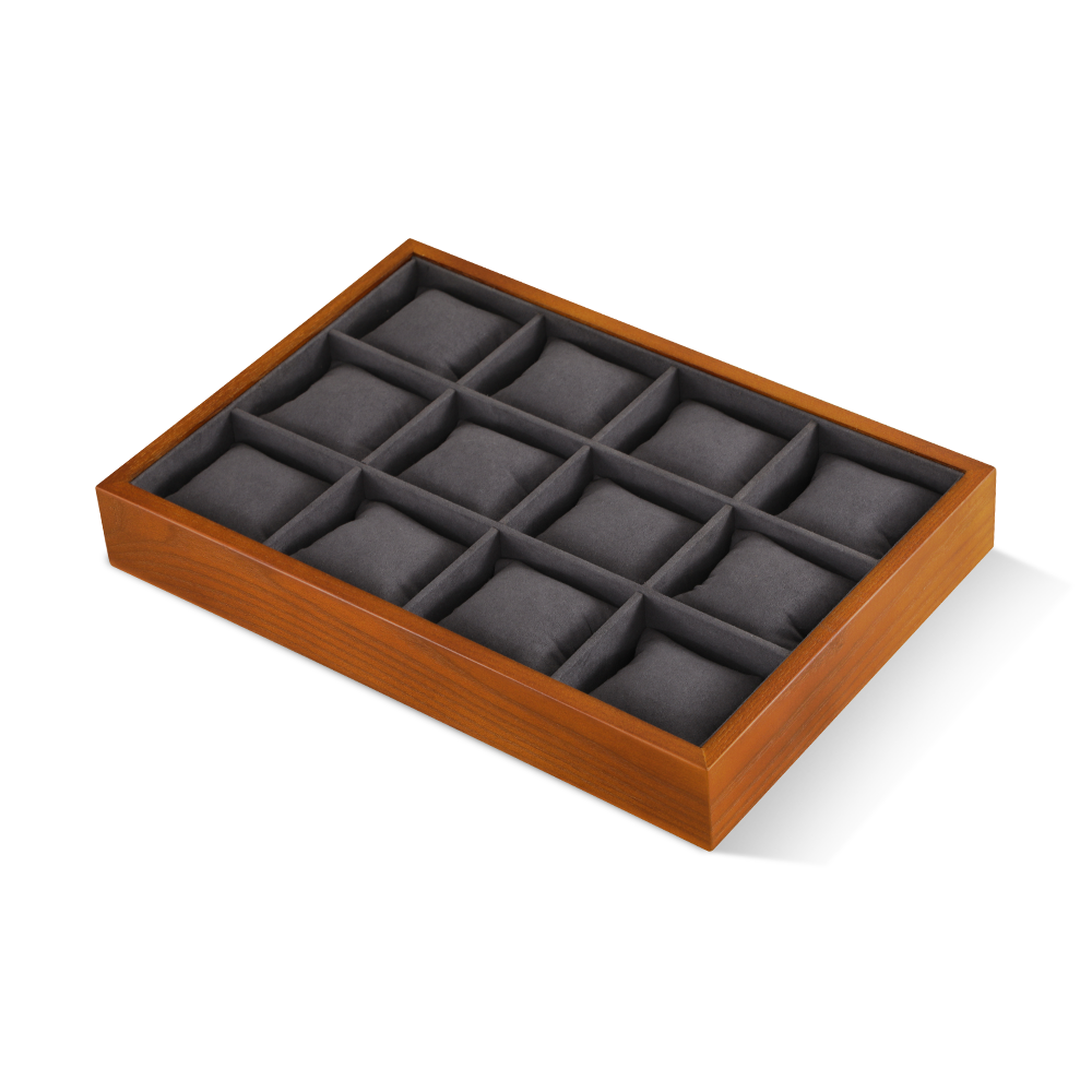 Yinbeini solid wood Fraxinus mandshurica watch tray watch box watch jewelry collection arrangement tray watch storage display tray12-grid pillow tray P003