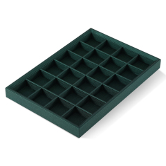 Yinbeini Stackable Ring Earrings Necklace Bracelet Storage Tray PU Leather Jewelry Organizer Tray With Cover Jewel Accessories Storage P001
