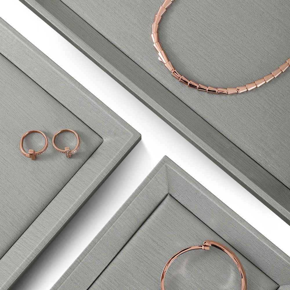 Yinbeini Ring Bracelet Necklace Earrings Chain Storage Tray PU Leather Jewelry Display Pallet Watch Pendant Organizer Tray  P008