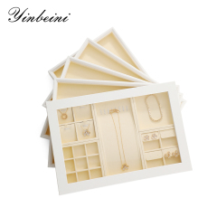 Yinbeini Microfiber Ring Earring Necklace Bracelet Display Case with Cover Jewelry Storage Tray Jewelry Organizer Tray Drawer P012