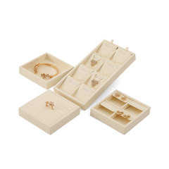 Yinbeini Microfiber Ring Earring Necklace Bracelet Display Case with Cover Jewelry Storage Tray Jewelry Organizer Tray Drawer P012