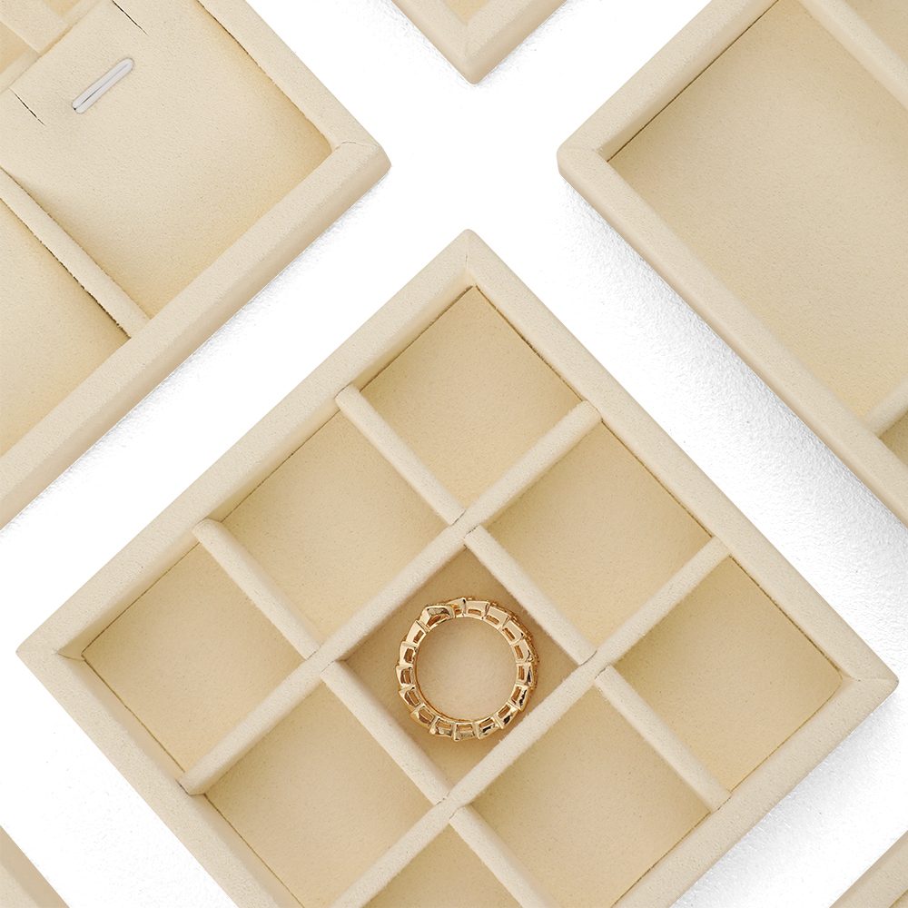 Yinbeini Microfiber Ring Earring Necklace Bracelet Display Case with Cover Jewelry Storage Tray Jewelry Organizer Tray Drawer P012