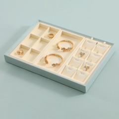 Yinbeini Microfiber Ring Earring Necklace Bracelet Display Case with Cover Jewelry Storage Tray Jewelry Organizer Tray Drawer P012