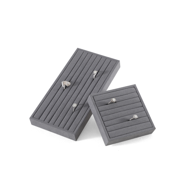 Yinbeini Ring Earring  Bracelet Necklace Display Case with Cover Tray Drawer Jewelry Storage Tray Microfiber Jewelry Organizer P013