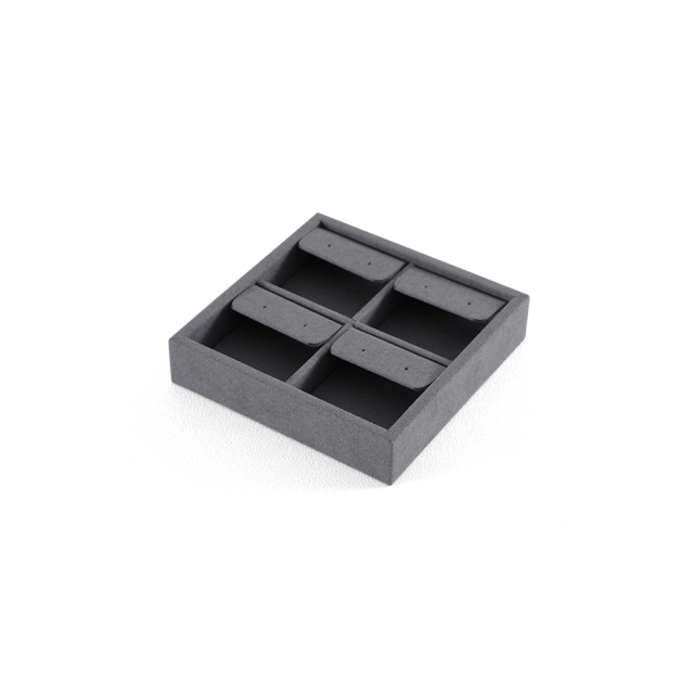 Yinbeini Ring Earring  Bracelet Necklace Display Case with Cover Tray Drawer Jewelry Storage Tray Microfiber Jewelry Organizer P013