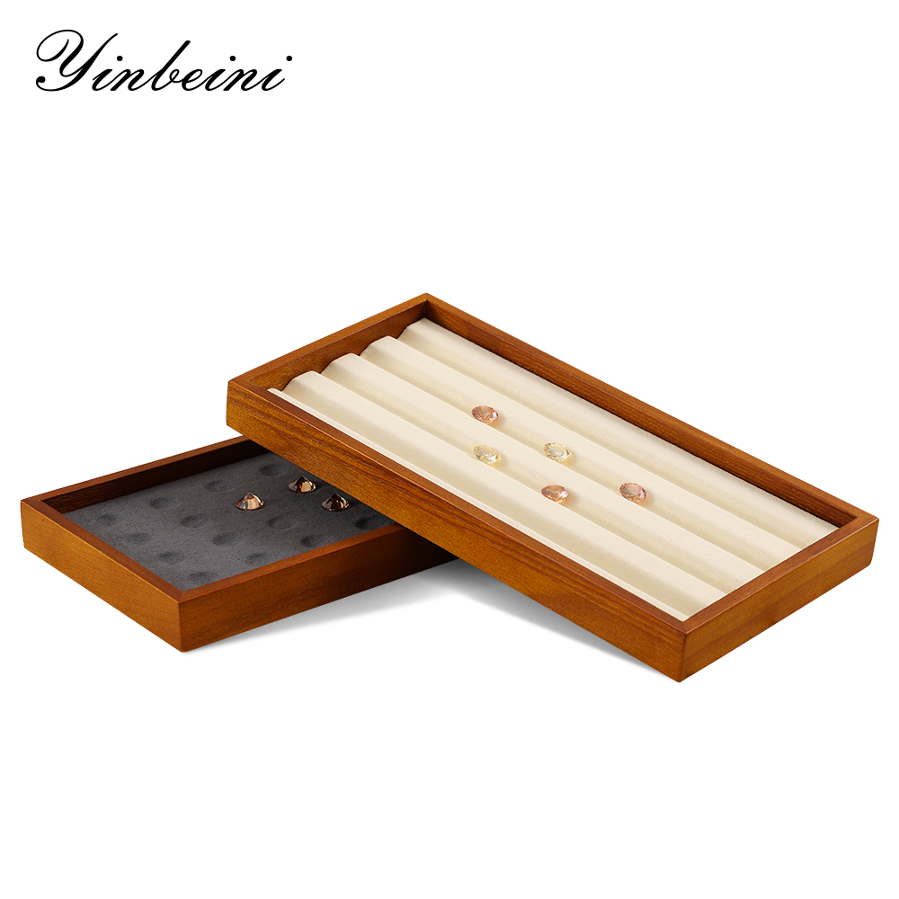 Yinbeini Solid wood bare diamond storage tray beads  pallet jewelry tray jewelry display tray beaded tray P023