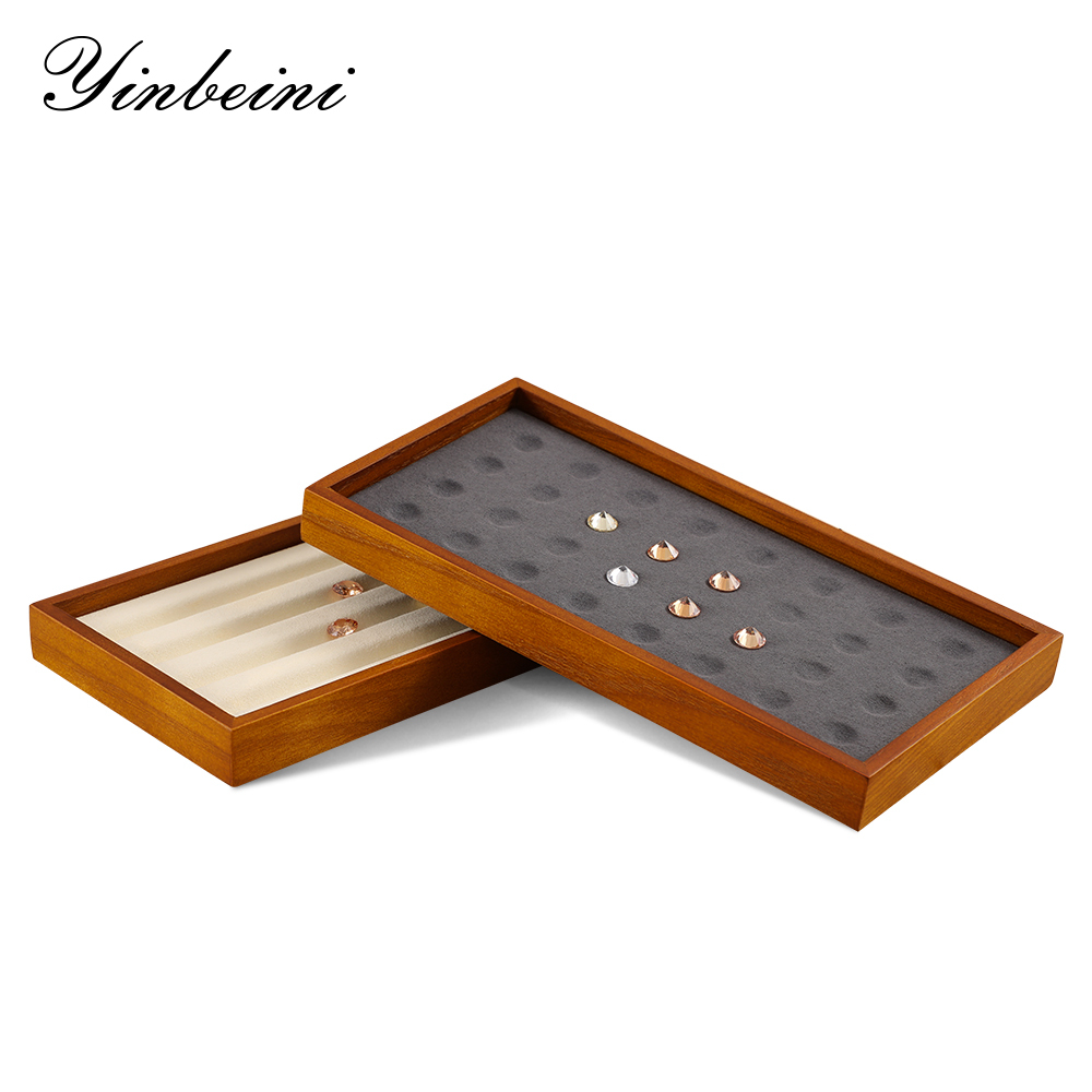 Yinbeini Solid wood bare diamond storage tray beads  pallet jewelry tray jewelry display tray beaded tray P023