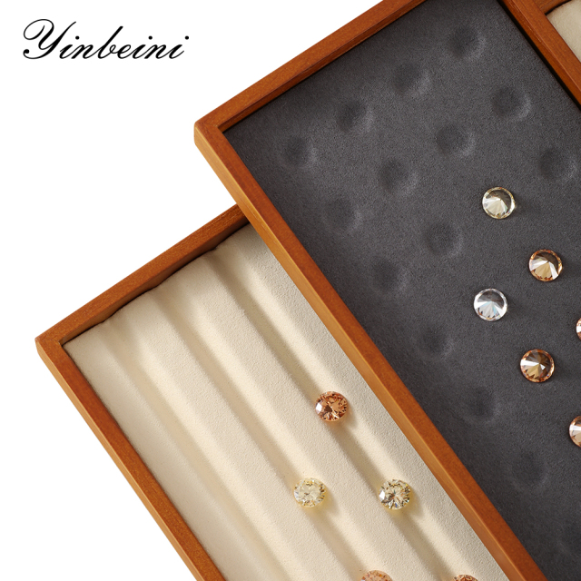 Yinbeini Solid wood bare diamond storage tray beads  pallet jewelry tray jewelry display tray beaded tray P023