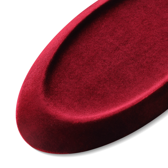 Yinbeini Velvet Material Outward-Sloping Oval Plate Display Tray For Pendants and Bracelets Jewelry Storage Display Tray P090