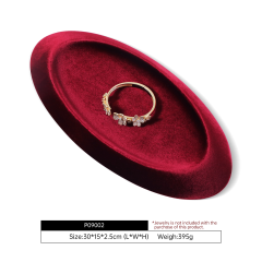 Yinbeini Velvet Material Outward-Sloping Oval Plate Display Tray For Pendants and Bracelets Jewelry Storage Display Tray P090