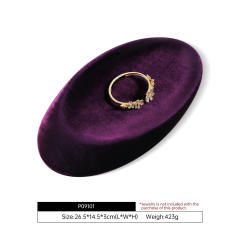 Yinbeini Quadrilateral Oval Disc Necklace Crystal Bracelet Creative Design  Velvet Display Plate Prop P091