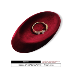 Yinbeini Quadrilateral Oval Disc Necklace Crystal Bracelet Creative Design  Velvet Display Plate Prop P091