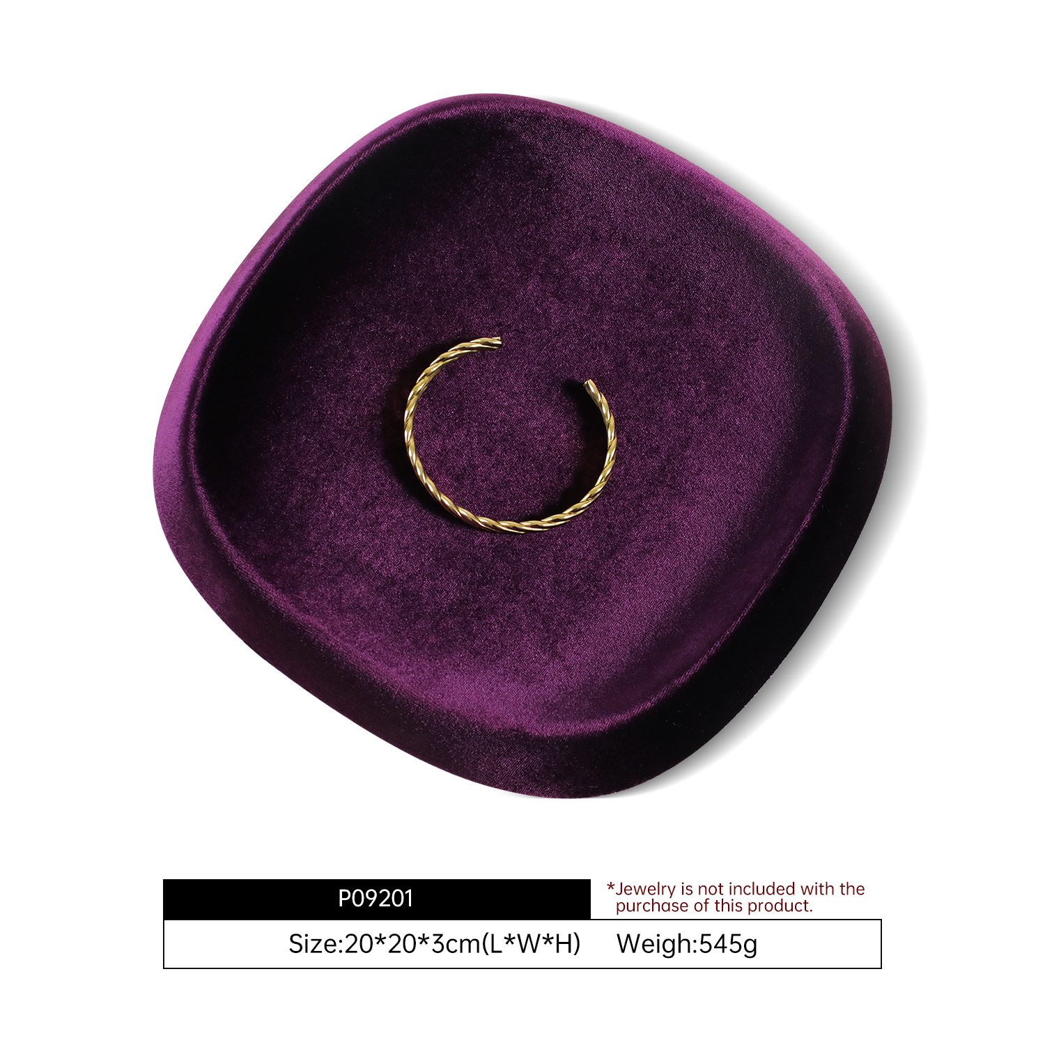 Yinbeini Velvet Square and Round Outward-Sloping Ring Display Tray High-End Diamond Jewelry Storage Tray P092
