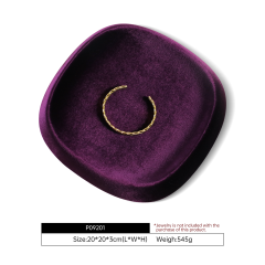 Yinbeini Velvet Square and Round Outward-Sloping Ring Display Tray High-End Diamond Jewelry Storage Tray P092