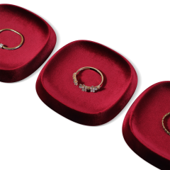 Yinbeini Velvet Square and Round Outward-Sloping Ring Display Tray High-End Diamond Jewelry Storage Tray P092