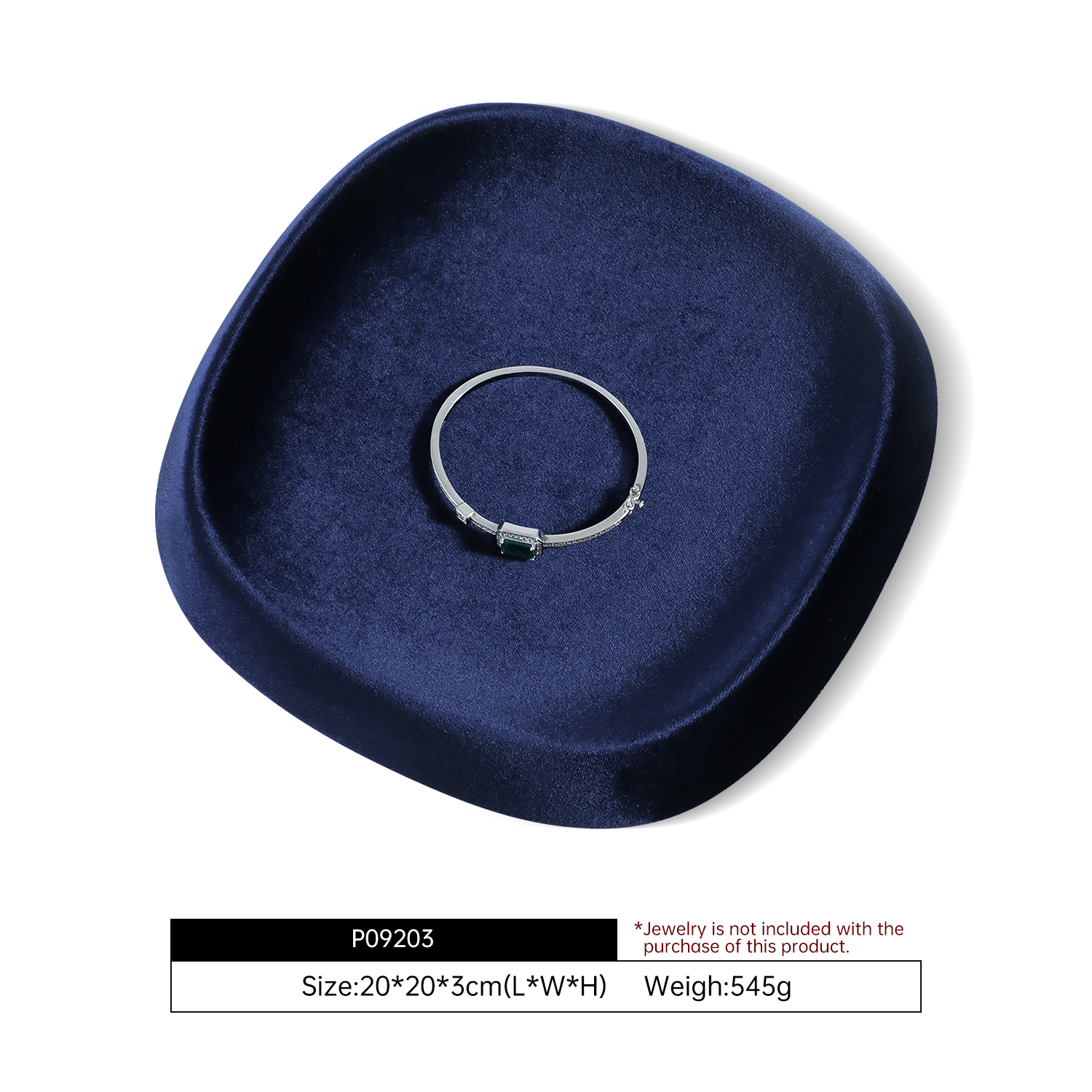 Yinbeini Velvet Square and Round Outward-Sloping Ring Display Tray High-End Diamond Jewelry Storage Tray P092