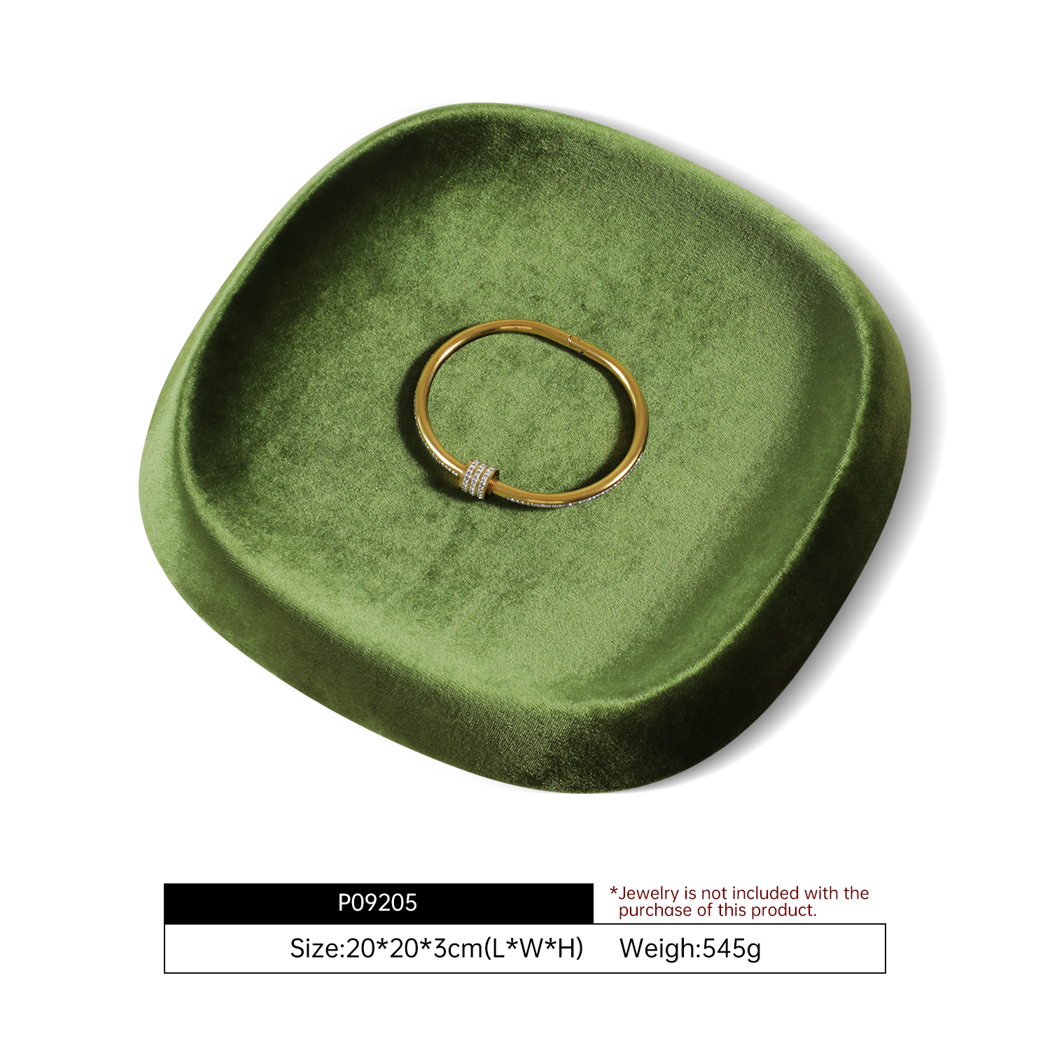 Yinbeini Velvet Square and Round Outward-Sloping Ring Display Tray High-End Diamond Jewelry Storage Tray P092