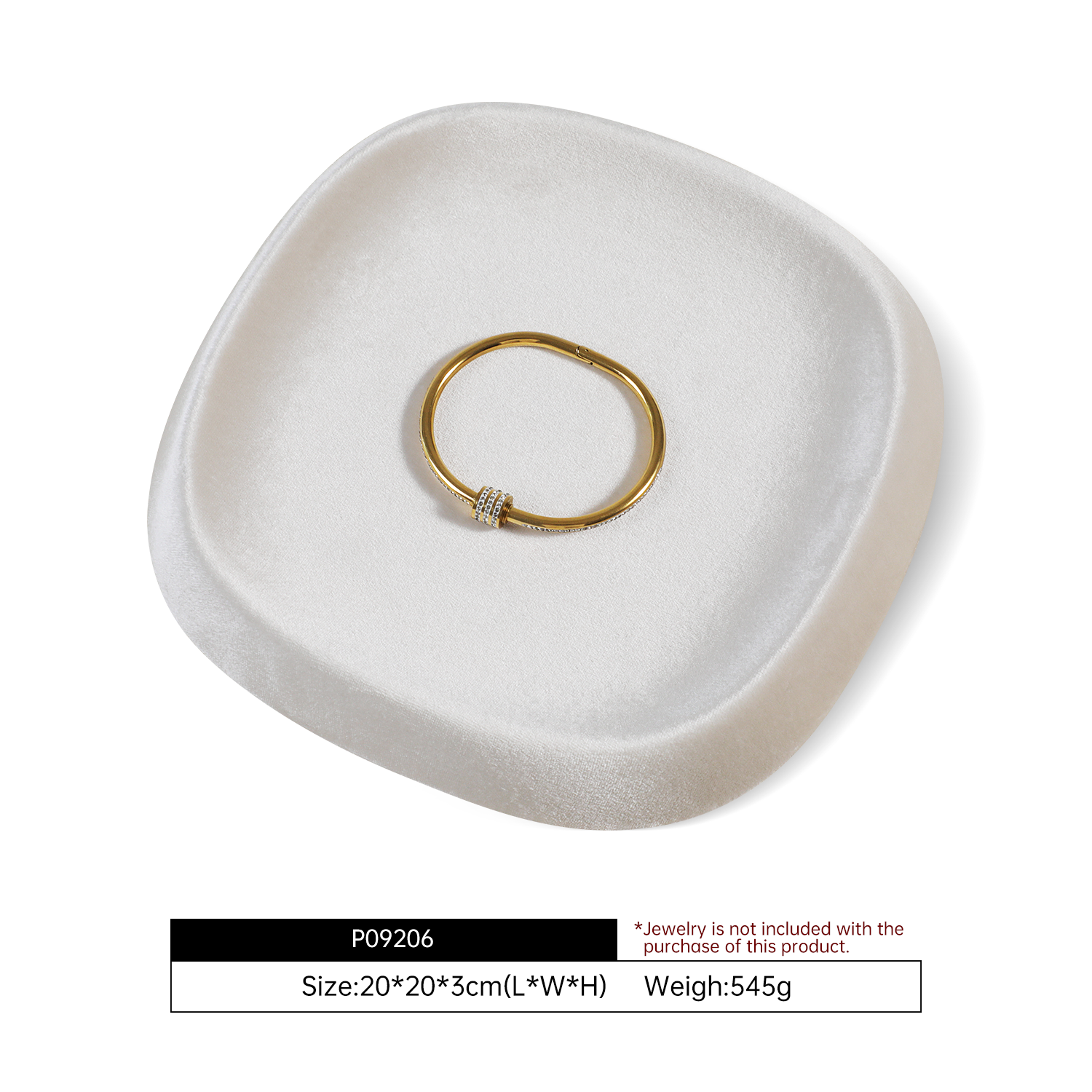 Yinbeini Velvet Square and Round Outward-Sloping Ring Display Tray High-End Diamond Jewelry Storage Tray P092
