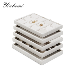 Yinbeini Velvet Jewelry Tray Drawers Organizer Plate Multi-Compartment Storage for Earrings Ring Necklace Bracelets Watch P093