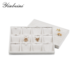 Yinbeini Velvet Jewelry Tray Drawers Organizer Plate Multi-Compartment Storage for Earrings Ring Necklace Bracelets Watch P093