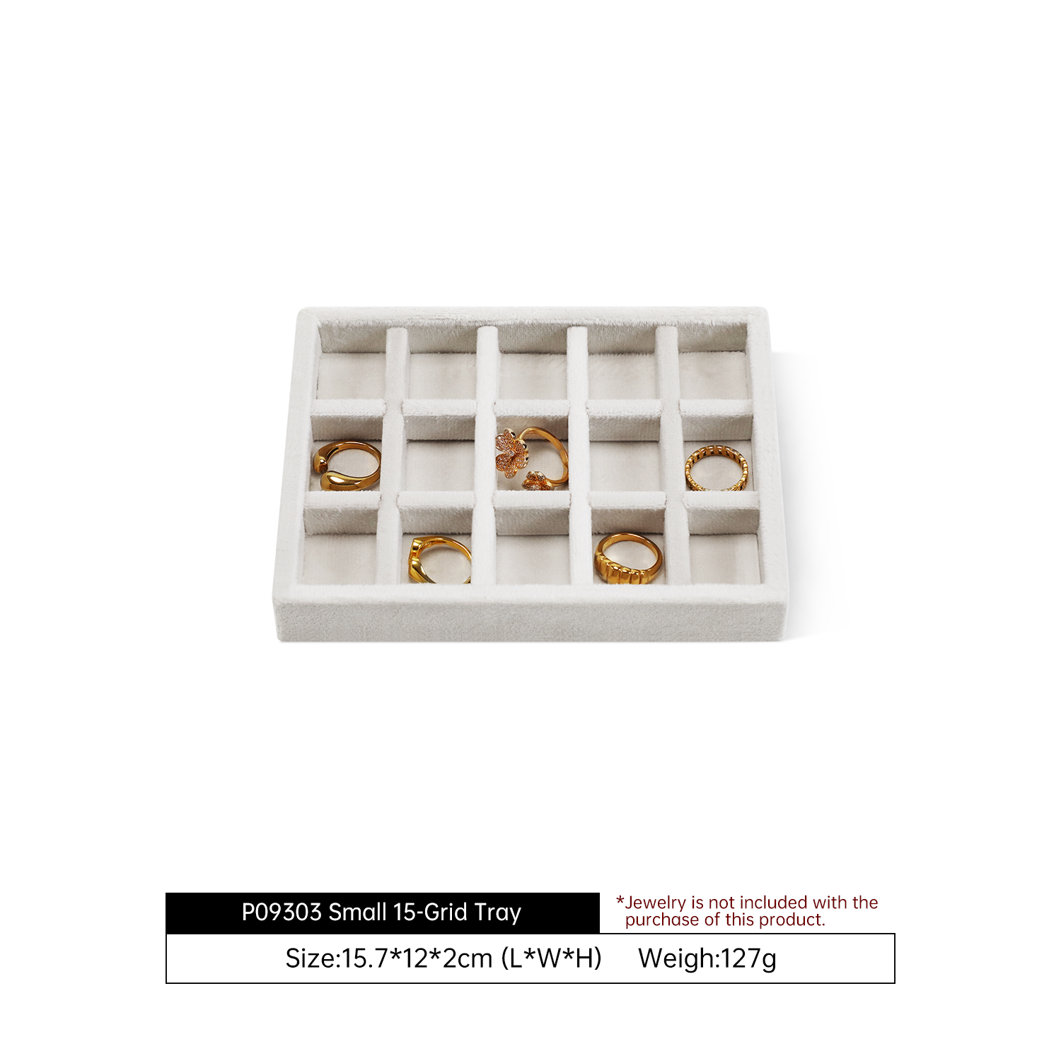 Yinbeini Velvet Jewelry Tray Drawers Organizer Plate Multi-Compartment Storage for Earrings Ring Necklace Bracelets Watch P093