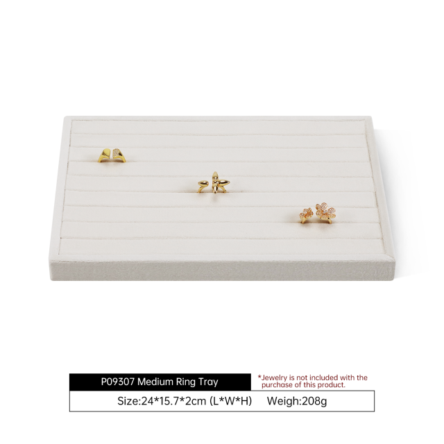 Yinbeini Velvet Jewelry Tray Drawers Organizer Plate Multi-Compartment Storage for Earrings Ring Necklace Bracelets Watch P093