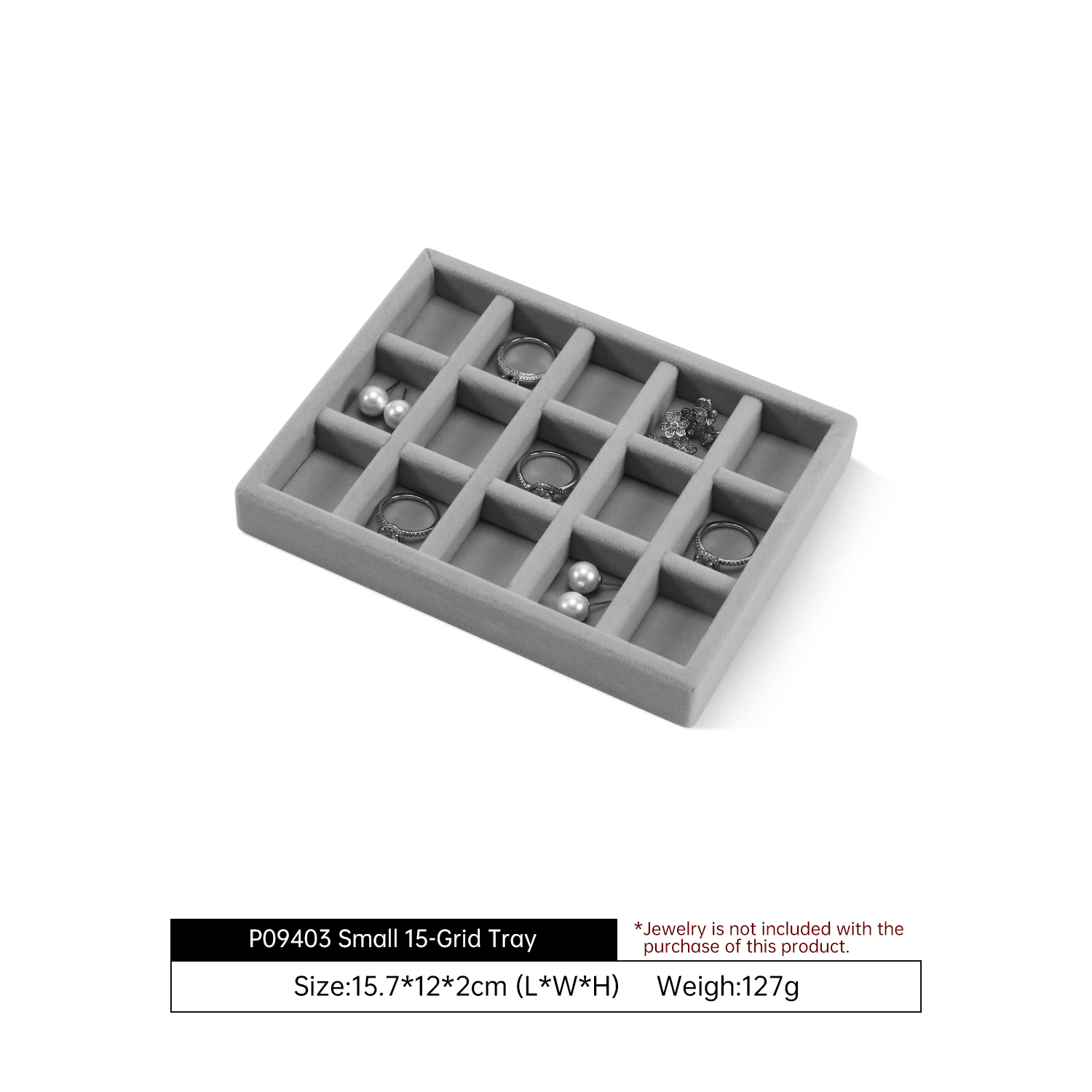 Yinbeini Velvet Jewelry Tray Drawers Organizer Plate Multi-Compartment Storage for Earrings Ring Necklace Bracelets Watch P093
