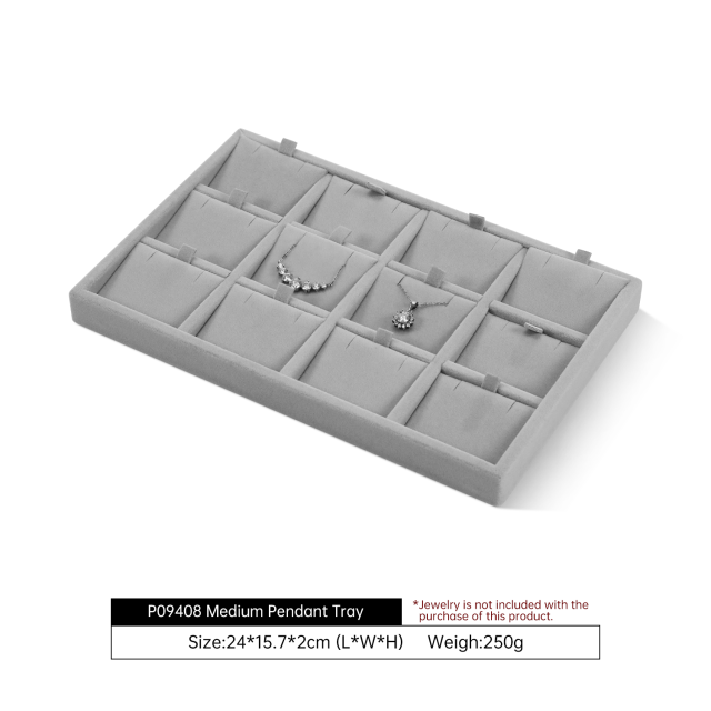 Yinbeini Velvet Jewelry Tray Drawers Organizer Plate Multi-Compartment Storage for Earrings Ring Necklace Bracelets Watch P093