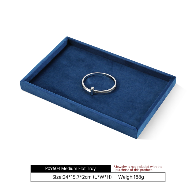 Yinbeini Velvet Jewelry Tray Drawers Organizer Plate Multi-Compartment Storage for Earrings Ring Necklace Bracelets Watch P093