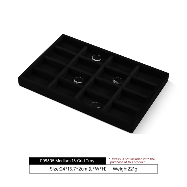Yinbeini Velvet Jewelry Tray Drawers Organizer Plate Multi-Compartment Storage for Earrings Ring Necklace Bracelets Watch P093