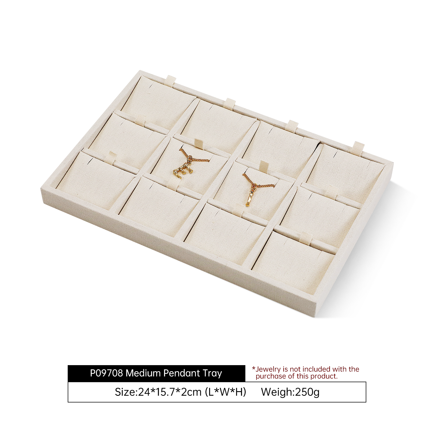 Yinbeini Linen Jewelry Display Tray Storage Organizer Rings Necklace Bracelet Showcase Plate Holder P097