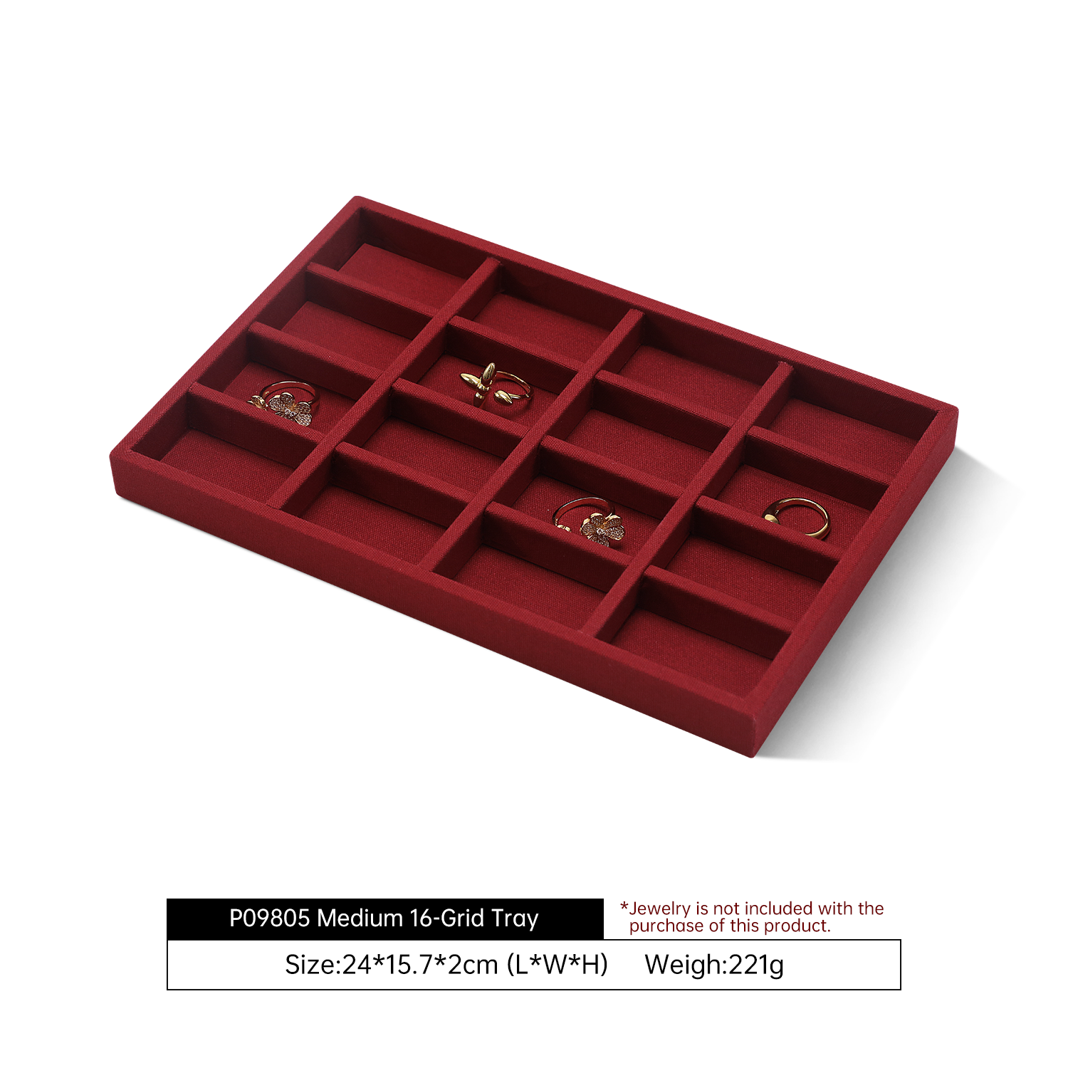 Yinbeini Linen Jewelry Display Tray Storage Organizer Rings Necklace Bracelet Showcase Plate Holder P097
