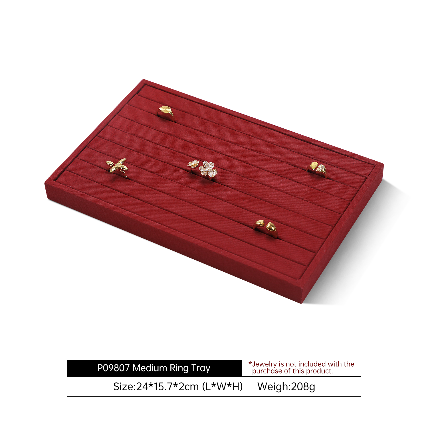 Yinbeini Linen Jewelry Display Tray Storage Organizer Rings Necklace Bracelet Showcase Plate Holder P097