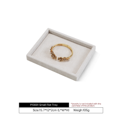 Yinbeini Cotton-Linen Jewelry Display Tray Ring Necklace Earrings Bracelet Brooches Storage Organizer Countertop Display P100