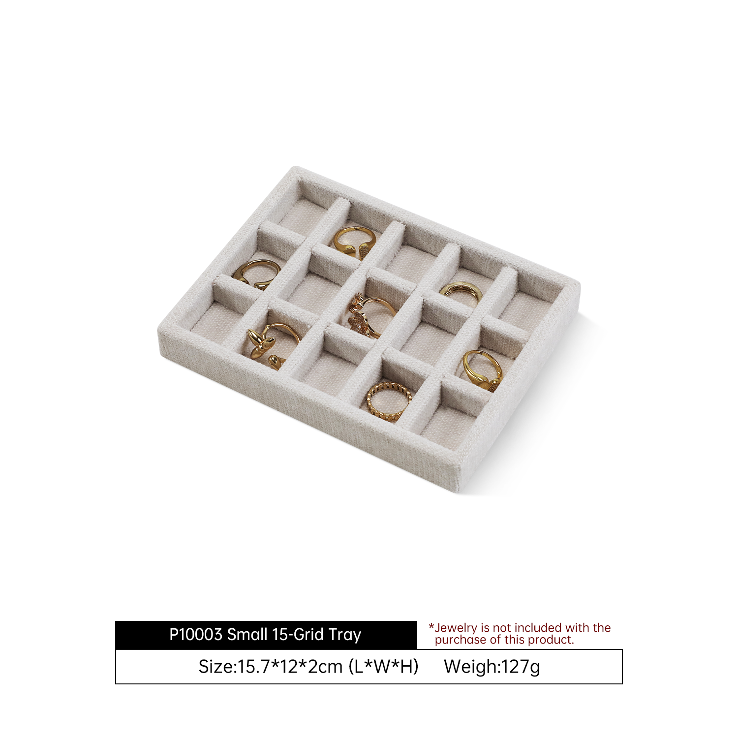 Yinbeini Cotton-Linen Jewelry Display Tray Ring Necklace Earrings Bracelet Brooches Storage Organizer Countertop Display P100