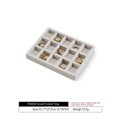 Yinbeini Cotton-Linen Jewelry Display Tray Ring Necklace Earrings Bracelet Brooches Storage Organizer Countertop Display P100