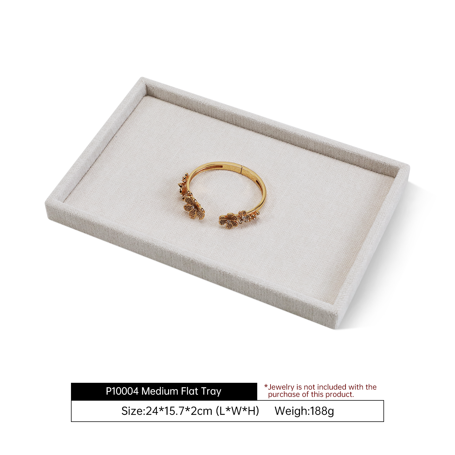 Yinbeini Cotton-Linen Jewelry Display Tray Ring Necklace Earrings Bracelet Brooches Storage Organizer Countertop Display P100