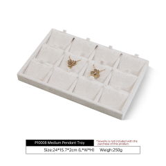 Yinbeini Cotton-Linen Jewelry Display Tray Ring Necklace Earrings Bracelet Brooches Storage Organizer Countertop Display P100