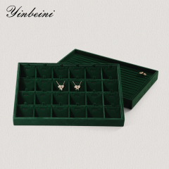 Yinbeini Professional Jewelry Display Tray High Grade Solid Wood and Microfiber Material for Window Display Counter Decoration P017