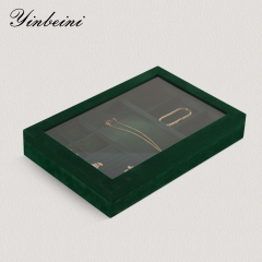 Yinbeini Professional Jewelry Display Tray High Grade Solid Wood and Microfiber Material for Window Display Counter Decoration P017